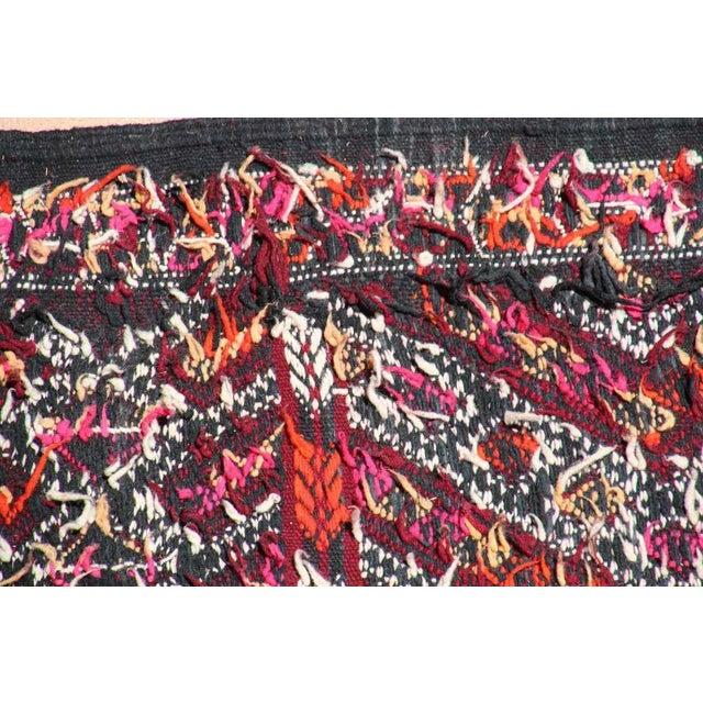 Pink Vintage Moroccan Tuareg Tribal Runner Rug, Geometric Wool and Cotton, 1950s For Sale - Image 8 of 14