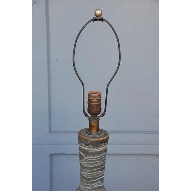 Modern Ribbed Salt Glaze Ceramic Lamp by Lee Rosen for Design Technics For Sale - Image 3 of 5