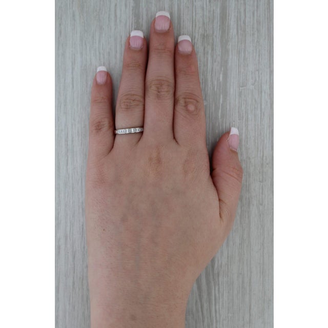 0.39ctw Classic Diamond Wedding Band 18k White Gold Stackable Anniversary Ring, Size 6.75 For Sale In Greensboro - Image 6 of 8