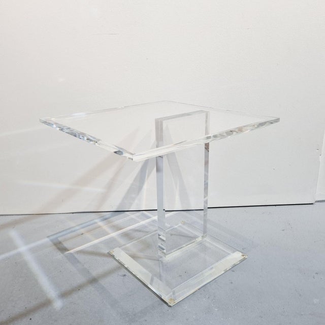 Acrylic Glass Side Table, 1980s For Sale - Image 9 of 12