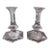 Val Saint-Lambert Signed Belgian Crystal Candlesticks, Pair, 7" Tall, Late 20th Century For Sale