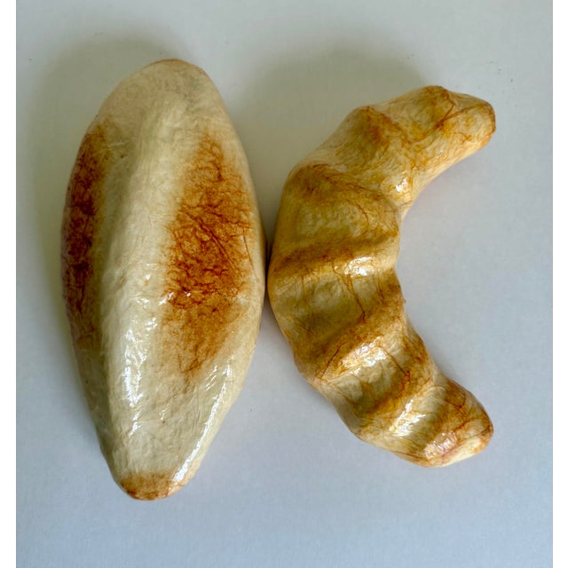 Pair of Vintage Faux Bread Roll & Crescent Roll Display Pieces For Sale - Image 4 of 7