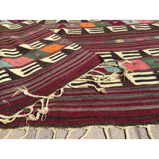1960s Vintage Turkish Handmade Kilim Rug - 65"x88.5" For Sale - Image 9 of 9