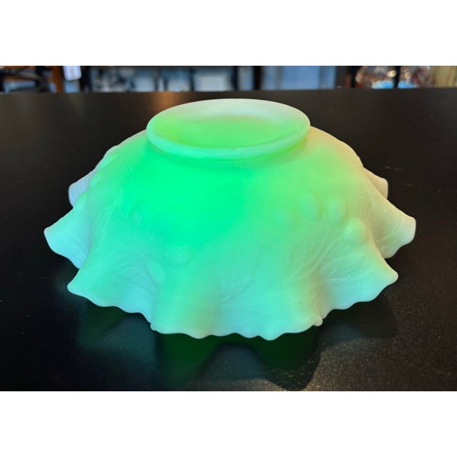 Cream Fenton Uranium Custard Persian Medallion Bowl For Sale - Image 8 of 12