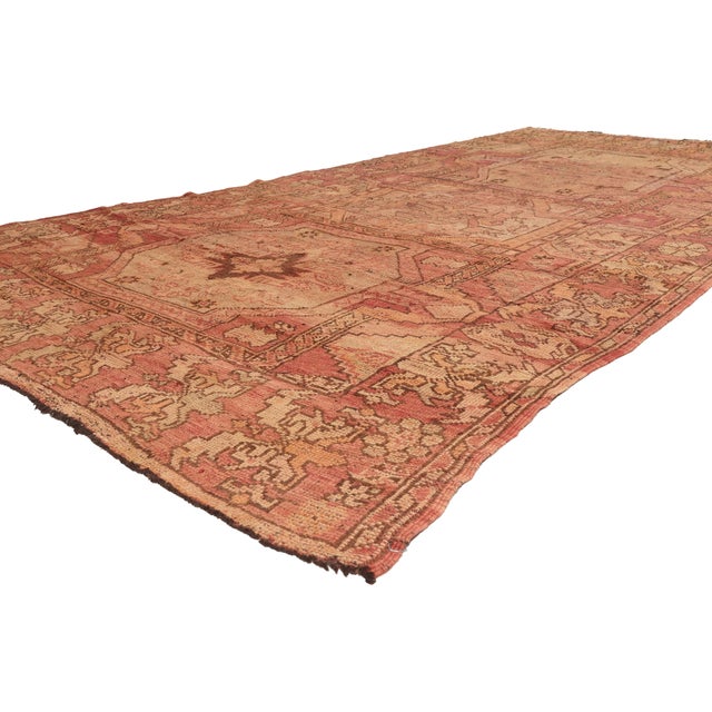 72623 Vintage Turkish Oushak Rug, 06'06 x 13'00. The Imperial Passage: A Vintage Turkish Oushak Masterpiece of Anatolian...