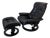 Vintage Norwegian Ekornes Stressless Black Leather Recliner Lounge Chair With Ottoman For Sale
