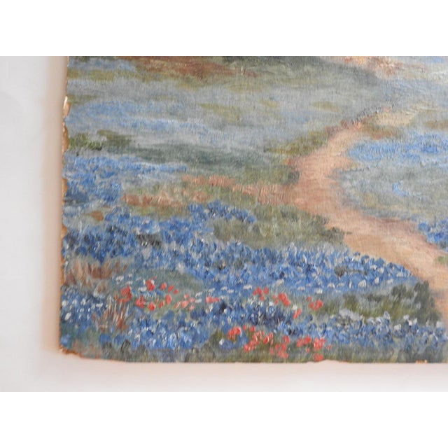 Early 20th Century Texas Bluebonnet Landscape Painting For Sale - Image 4 of 7