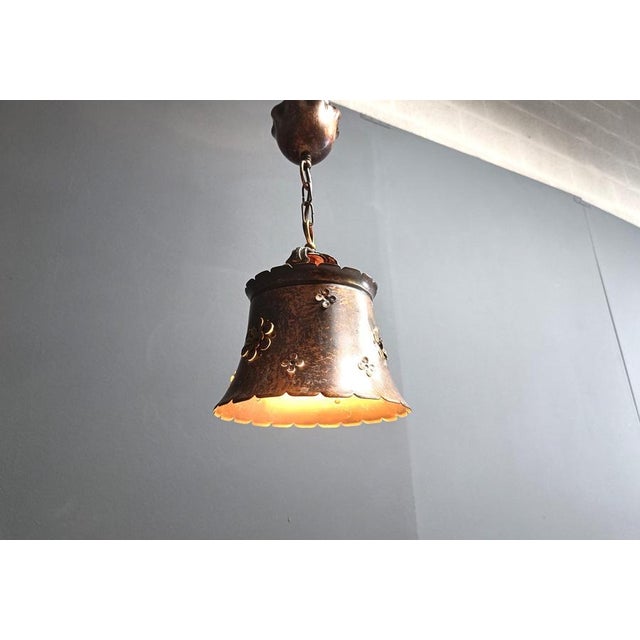 Brutalist Copper Pendant Light, 1970s For Sale - Image 14 of 15
