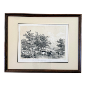 Framed Thomas Sidney Cooper Tinted Lithograph Titled "A Summers Noon"