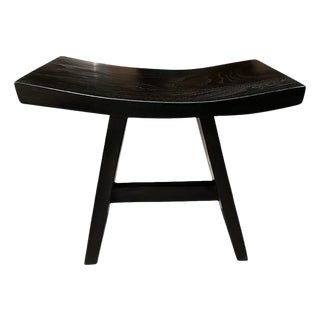Andrianna Shamaris Minimalist Espresso Teak Wood Bench For Sale