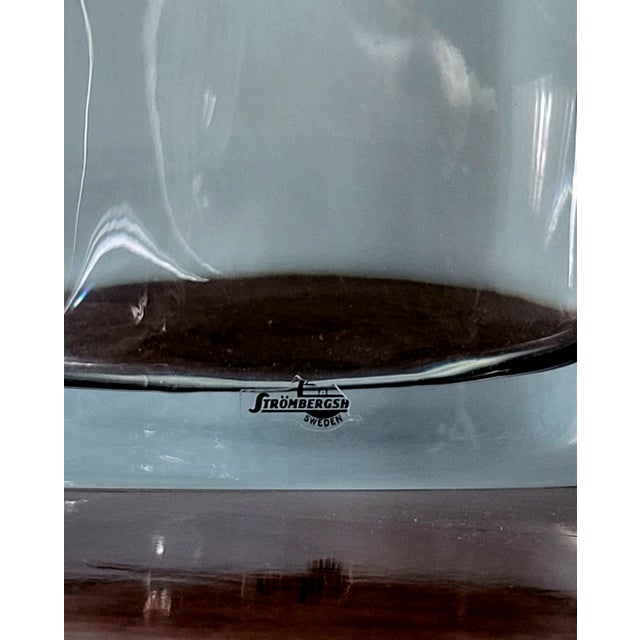 Mid-Century Modern Ice-Blue Art Glass Vases from Strömbergshyttan, 1960s, Set of 2 For Sale - Image 10 of 13
