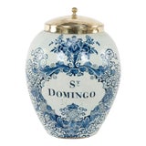 Delft Blue and White "St Domingo" Tobacco Jar For Sale