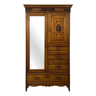19th Century Ash Compact Wardrobe For Sale