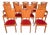 Orange Chairs by Joamin Baumann for Baumann, Paris, 1970s, Set of 12 For Sale