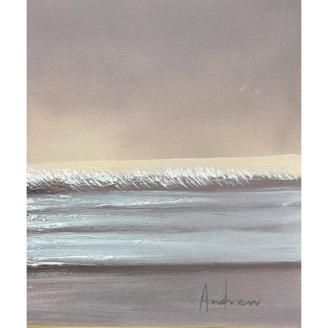 1960s Vintage Mid Century 1960’s Seascape Large Oil Painting With Seagull For Sale - Image 5 of 7