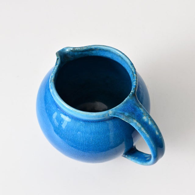 Danish Blue Glazed Ceramic Jug from Kahler, 1960s For Sale - Image 10 of 11