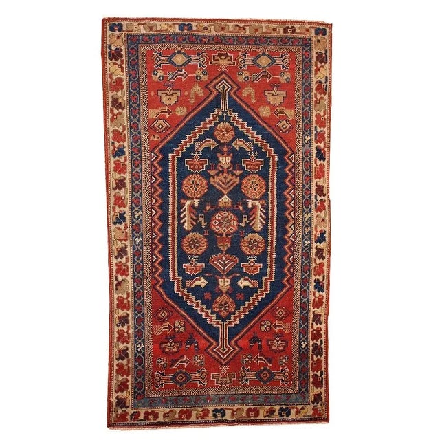 1920s Handmade Antique Persian Shiraz Rug 3.2' X 5.9' For Sale - Image 9 of 9
