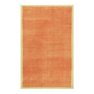 Vintage Runner Rug With Red Open Field and Beige Border, From Rug & Kilim For Sale