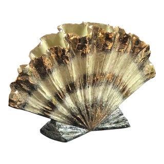 Circa 1950 Hollywood Regency-Style Hedi Schoop Scalloped Shell Vase For Sale