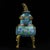 Chinese Cloisonné Incense Burner | Gilt Bronze Celestial Dog Finial & Floral Motif For Sale - Image 4 of 10