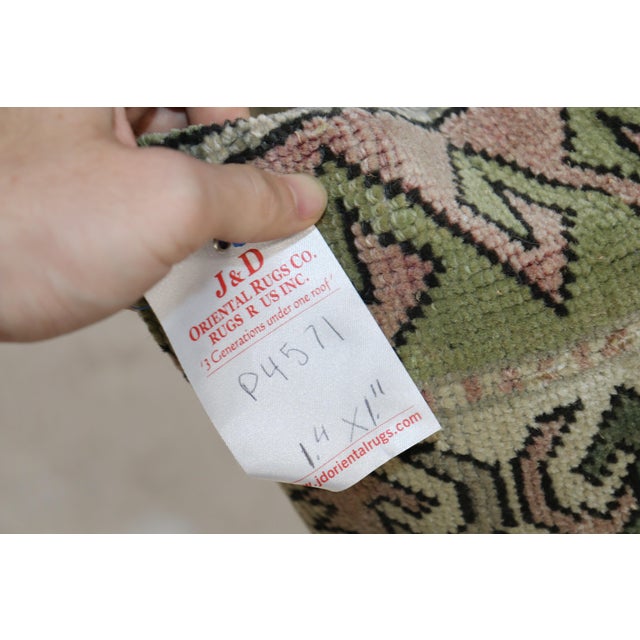 Zabihi Collection Geometric Turkish Rug Pillow For Sale - Image 4 of 5