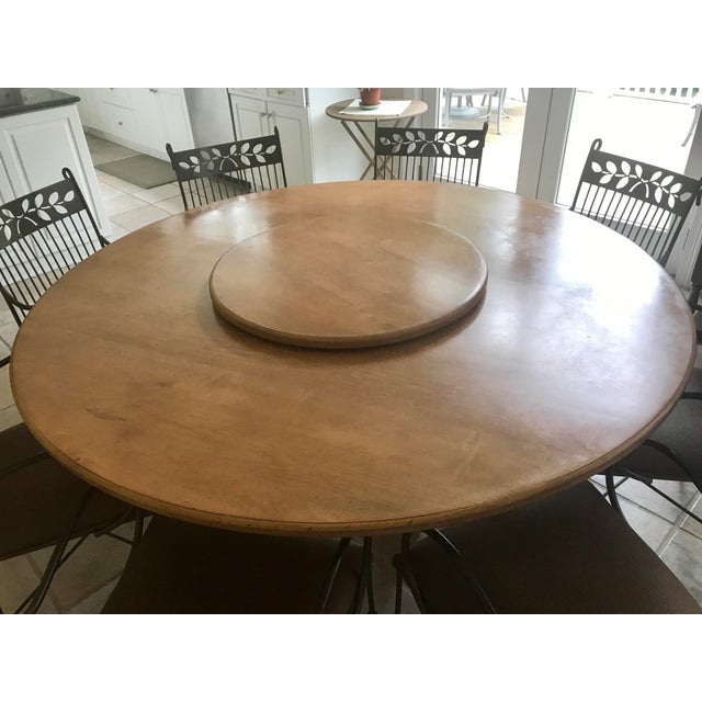 Maurice Villency 1980s Custom 68” Round French Country Dining Set - 9 Pieces For Sale - Image 4 of 6