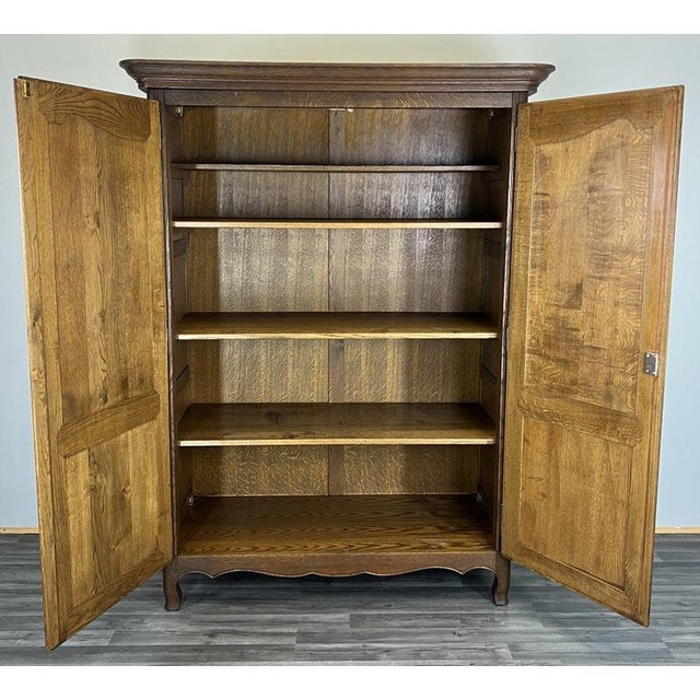 Vintage French Wardrobe in Oak For Sale - Image 10 of 12