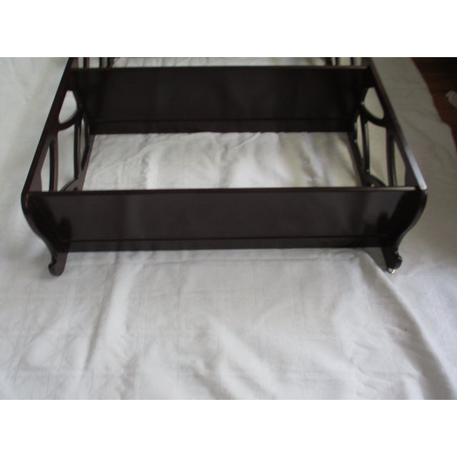 2000 - 2009 Vintage Bombay Mahogany Regency Wall Shelf With Drawer and Lattice Sides For Sale - Image 5 of 10