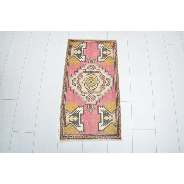 1960s Handmade Oushak Mini Rug For Sale In Phoenix - Image 6 of 6