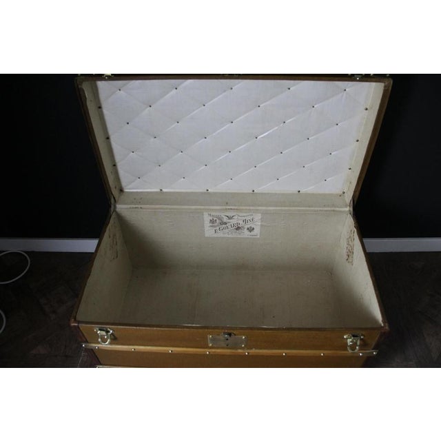 Vintage Trunk in Brown Canvas from Goyard, 1920s For Sale - Image 15 of 18