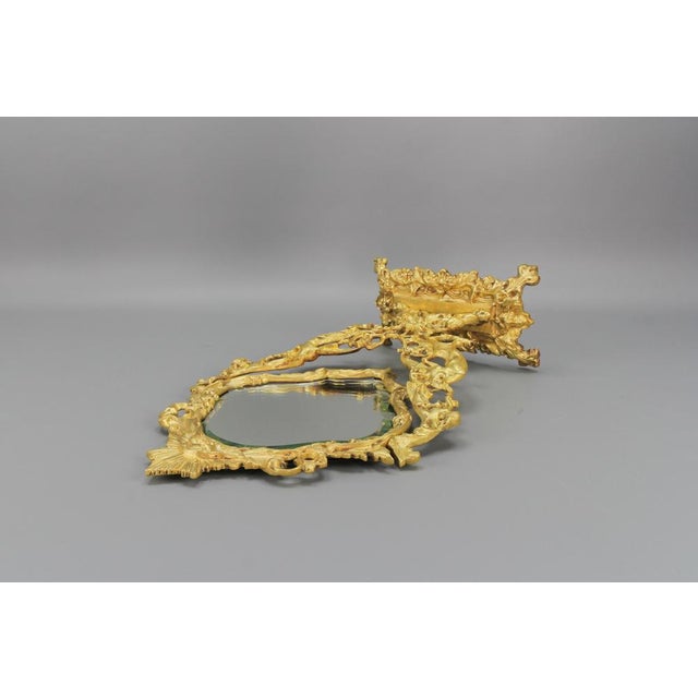 French Louis XIV Style Bronze and Brass Faceted Table Mirror, 1920s For Sale - Image 18 of 18