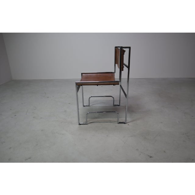 Modernist Chrome and Leather Dining Chairs, 1970s, Set of 6 For Sale - Image 15 of 18