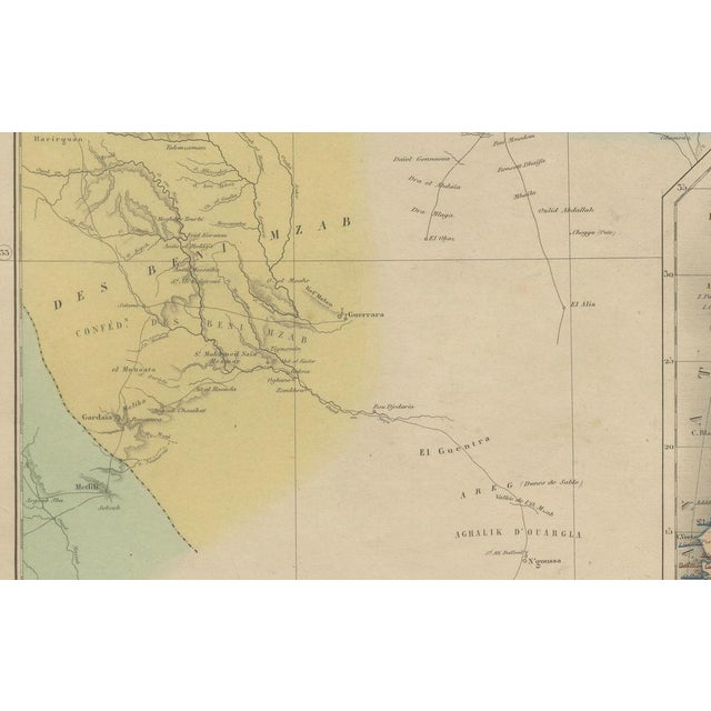 Mid 19th Century Antique Map of Algeria and Tunisia and Tripolitania Andriveau-Goujon, 1865 For Sale - Image 5 of 10