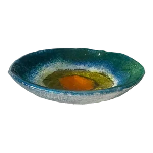 Aureliano Toso Murano Art Glass Bowl 1960s Mid Century Modern