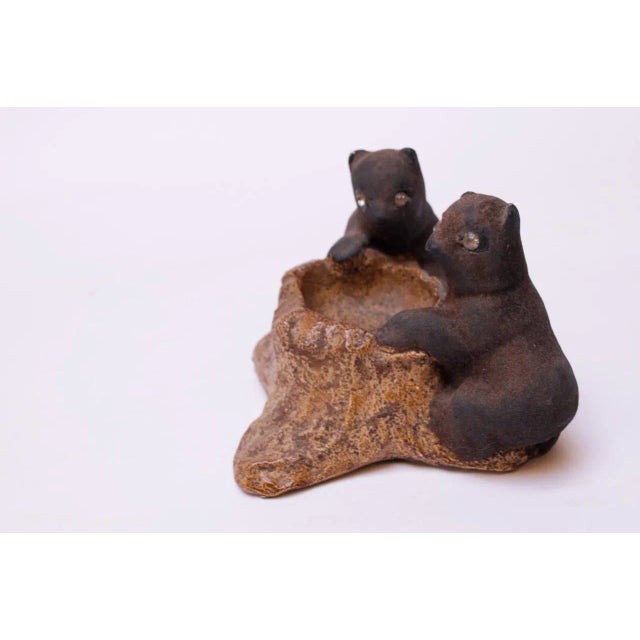 Mid-Century Modern Vintage Chalkware Bear Cub Sculpture For Sale - Image 3 of 12