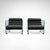 Leather and Glass Hyaline Armchairs by Fabio Lenci for Comfortline, Italy, 1960s, Set of 2 For Sale - Image 6 of 8