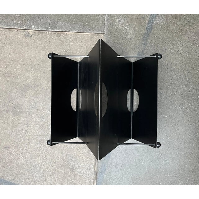 Italian Postmodern Metal Magazine Rack Holder, 1980s For Sale - Image 12 of 18