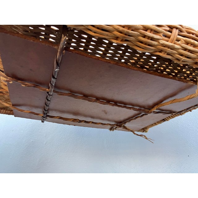 Vintage Harvey Probber-Attributed D43 Wicker Armchair, Step Arm Variation, Circa 1970s For Sale - Image 11 of 11