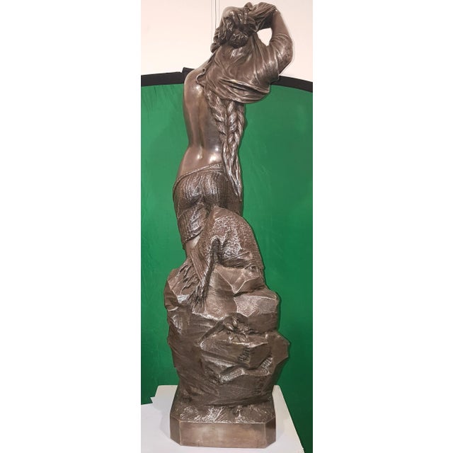 Giuseppe Salvi, Odalisque, Silver-Plated Bronze Sculpture, 1886 For Sale - Image 5 of 7