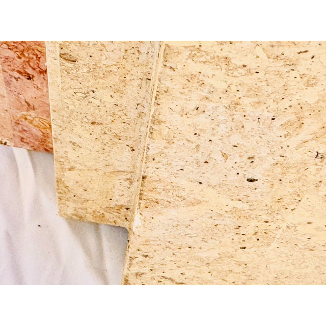 Pair of Mactan Stone & Glass Side Tables – Tessellated Pink & Cream Marble, Attributed to Maitland-Smith (Made in the Philippines) For Sale In Boise - Image 6 of 12