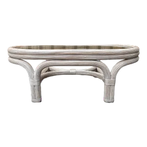 Coastal Style Pencil Reed Coffee Table in the Gabriella Crespi Style. Circa 1980s