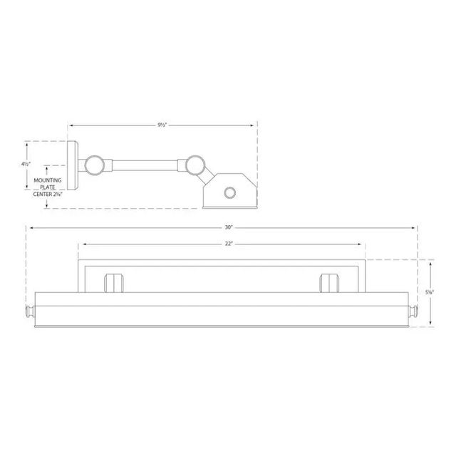 Traditional Chapman & Myers for Visual Comfort Signature Dorchester 30" Picture Light in Polished Nickel For Sale - Image 3 of 3