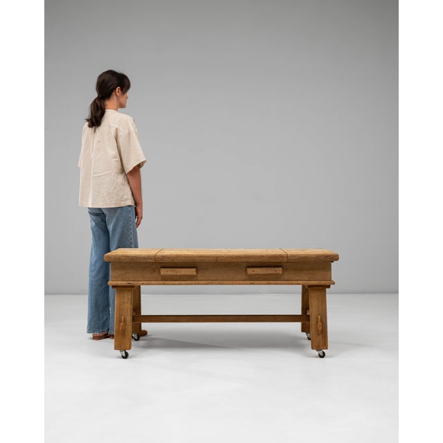 Mid 20th Century French Oak Bar Table With Hidden Storage For Sale - Image 18 of 18