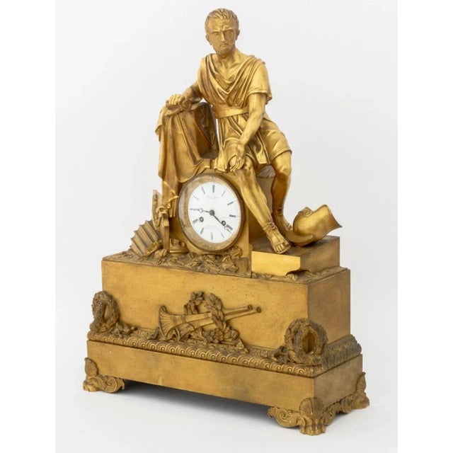 Metal Charles X "Horatius..." Gilt Bronze Clock For Sale - Image 7 of 11