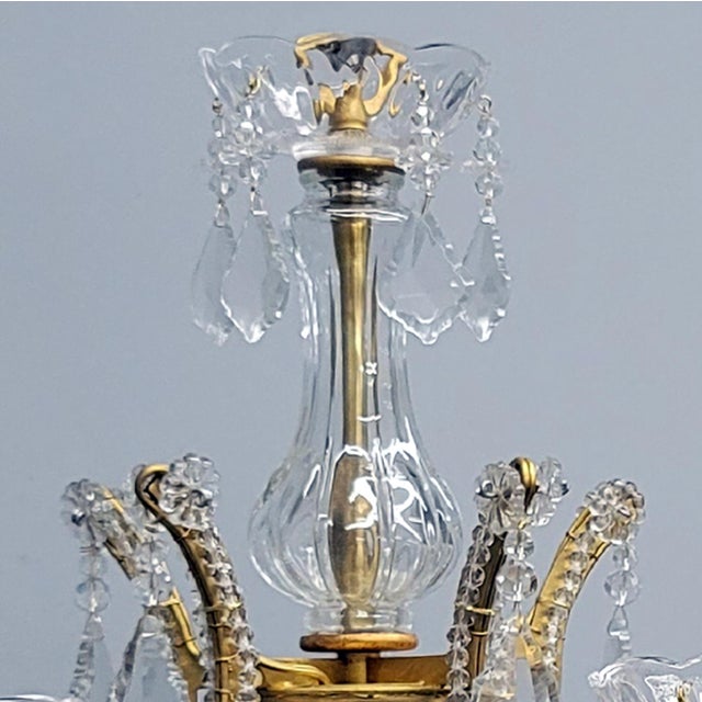 1980s Restored Italian Style Crystal Chandelier For Sale In Los Angeles - Image 6 of 7
