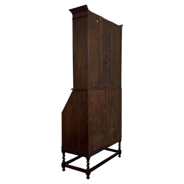 20th Century Jacobean Oak Bureau Bookcase For Sale - Image 12 of 15
