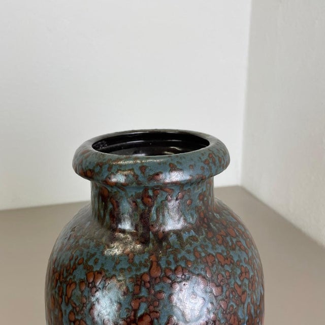 Ceramic German Zig Zag Lora Pottery Fat Lava Vase from Scheurich, 1970s For Sale - Image 7 of 18