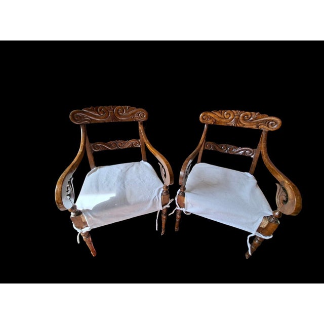 Charles X Style Armchairs in Wood, Early 1900s, Set of 2 For Sale - Image 14 of 18