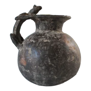 Pre-Columbian Ceramic "Blackware" Figural Vessel Pitcher Effigy Lizard