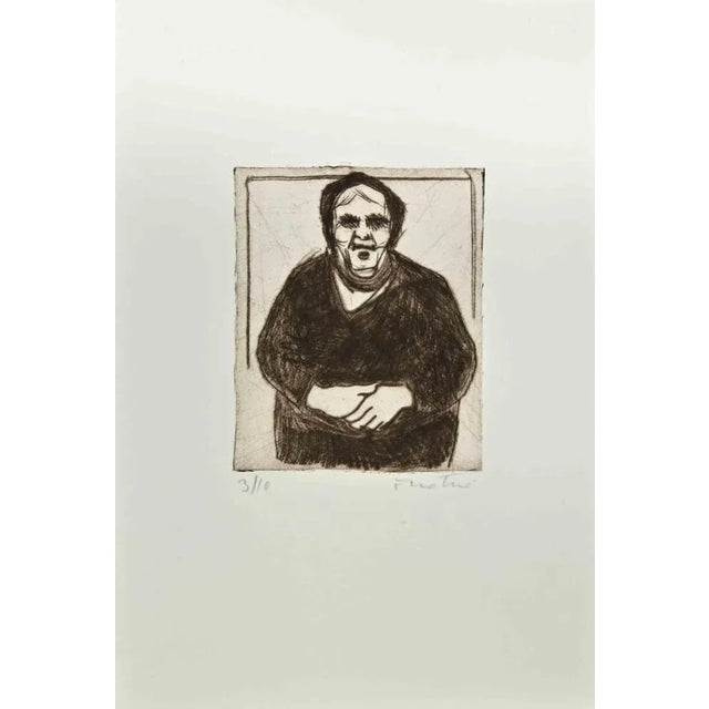Woman of Calabria is an Etching realized by Enotrio Pugliese in 1963. Limited edition of 10 copies numbered and signed by...